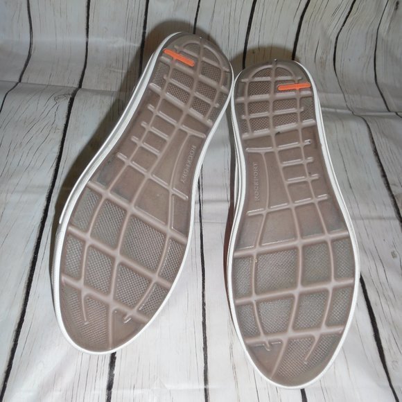 Rockport Leather Walking Trustride Cushioned Comfy Lace up Beige  Sneakers Shoes - Picture 9 of 13